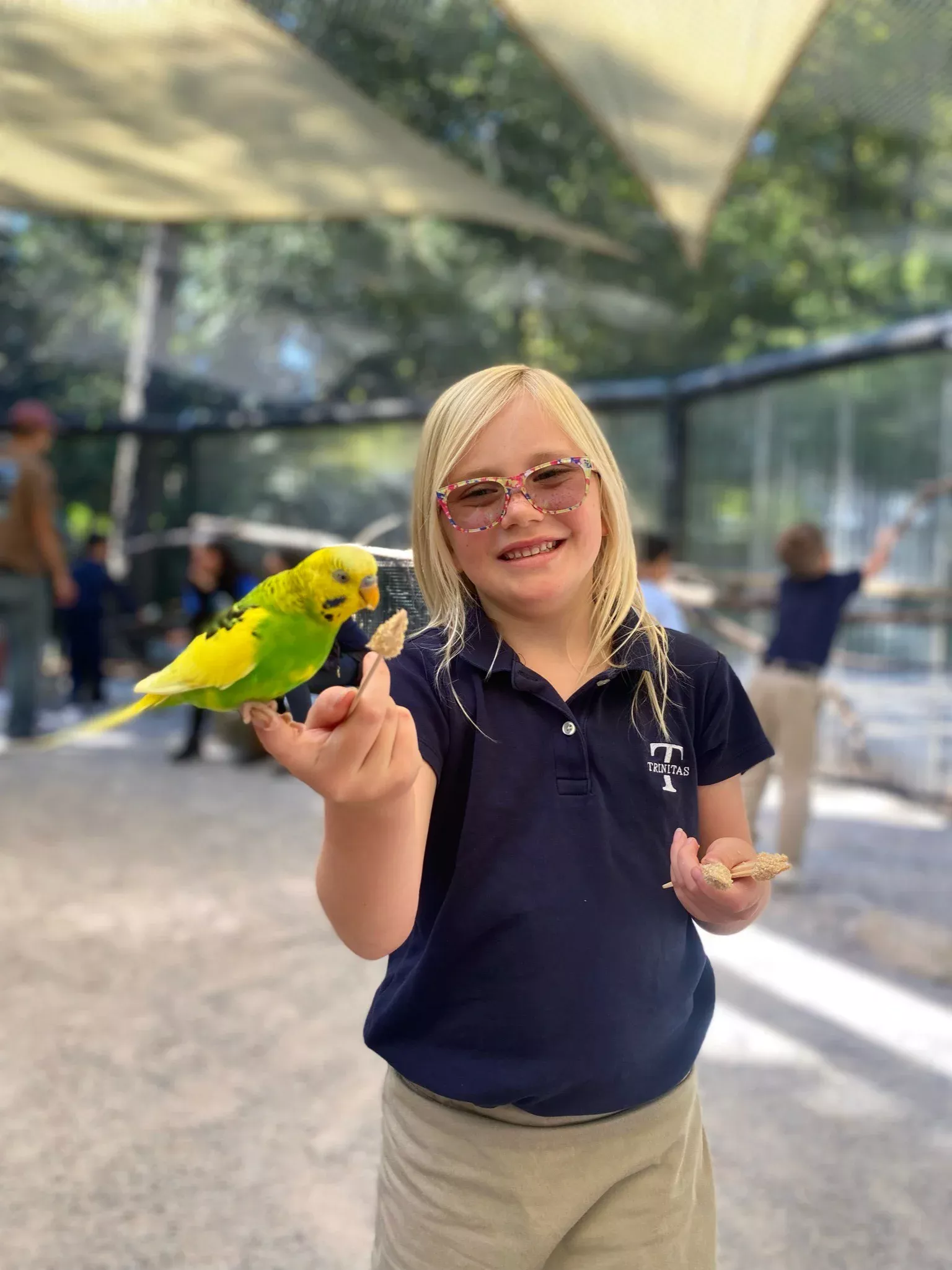 First grade students on a zoo field trip